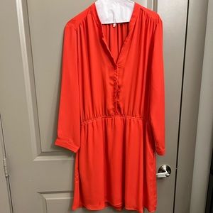 Charles Henry Crepe Shirtdress - Large - Teaberry